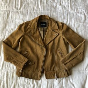 Caramel Suede Madewell Biker Jacket
